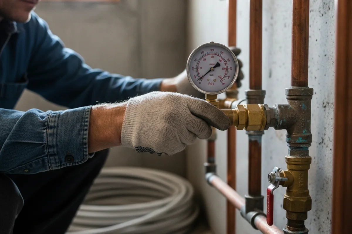 Pressure testing a repaired line during Water Line Repair in Chickamauga